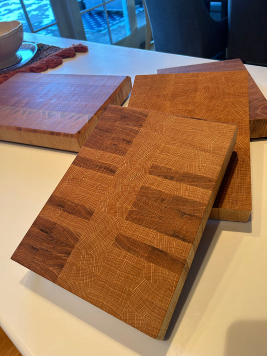 9x12 oak end grain cutting board